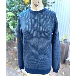Barrow & Grove 100% Cashmere Royal Navy & White Long Sleeve Sweater Size M